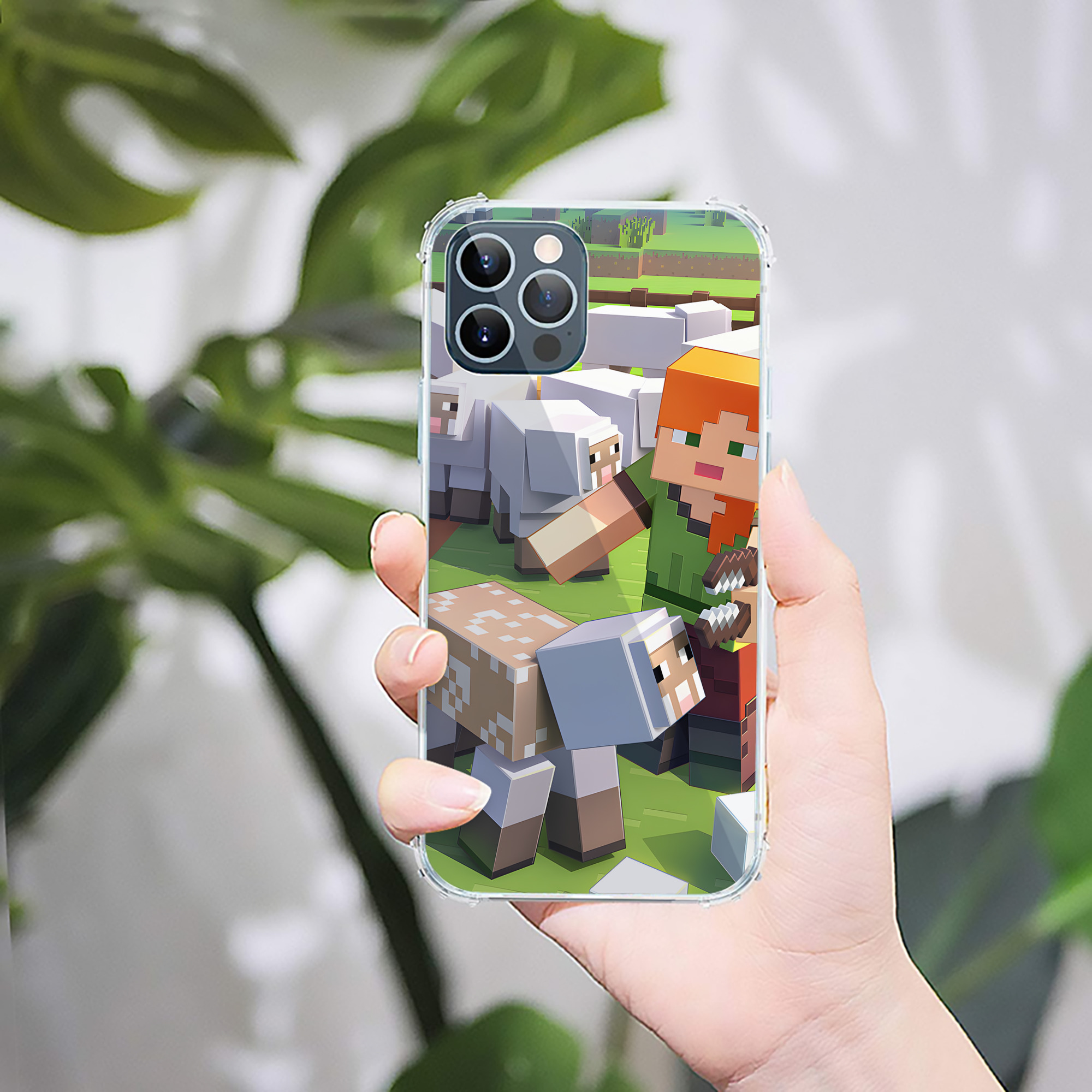 （画像用） マインクラフト ブロックの世界 Minecraft MC Block world 【iPhone 12シリーズ対応】透明スマホケース（クリアソフトケース）